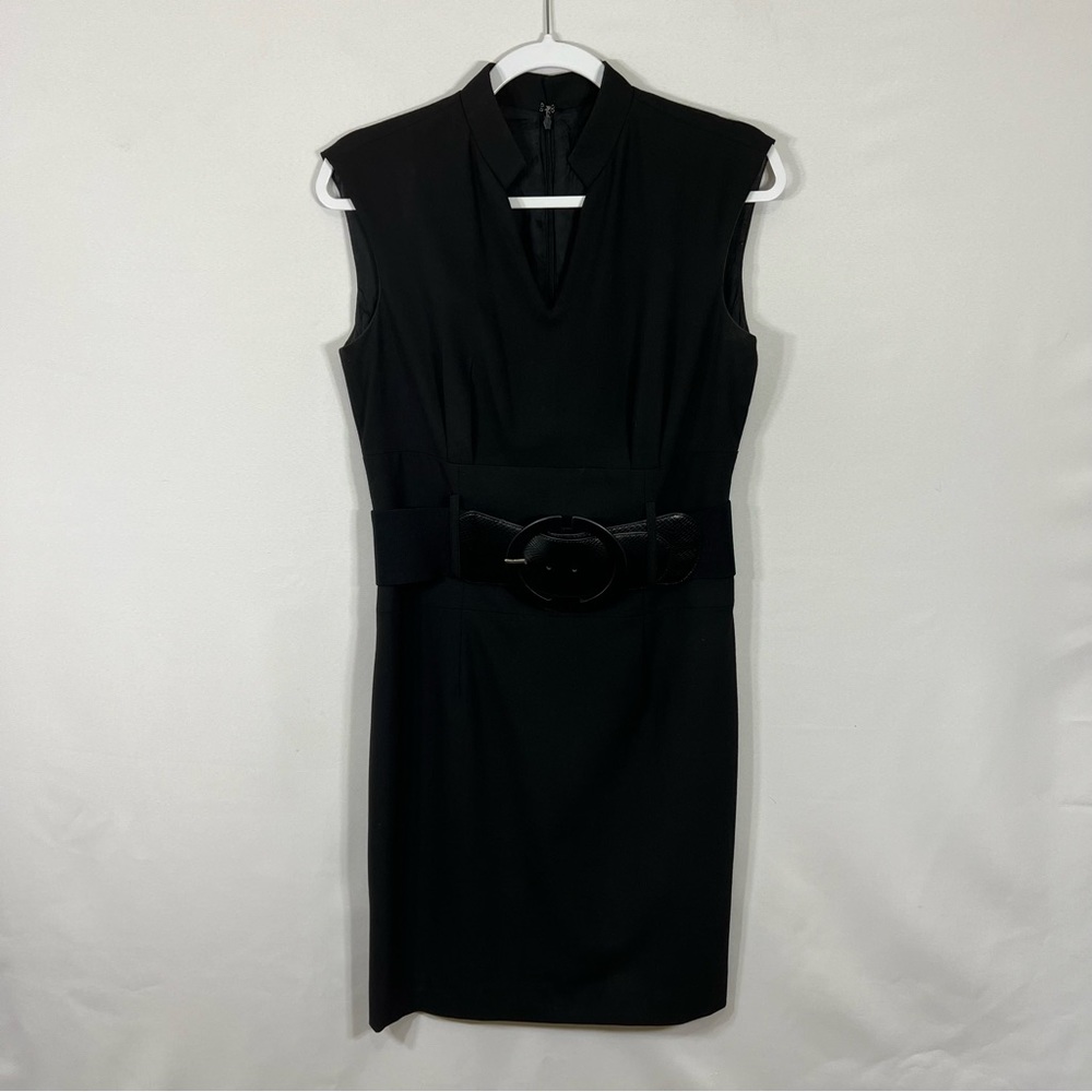 Antonio Melani Black Sheath Dress size 6 Midi
